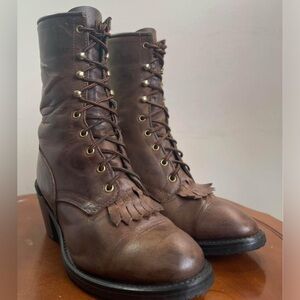 Laredo Men’s Waterproof Leather Kiltie Cowboy Boots | US 8.5
